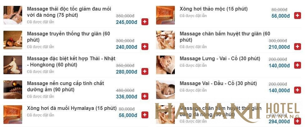 Bảng giá Salem Spa Đà Nẵng